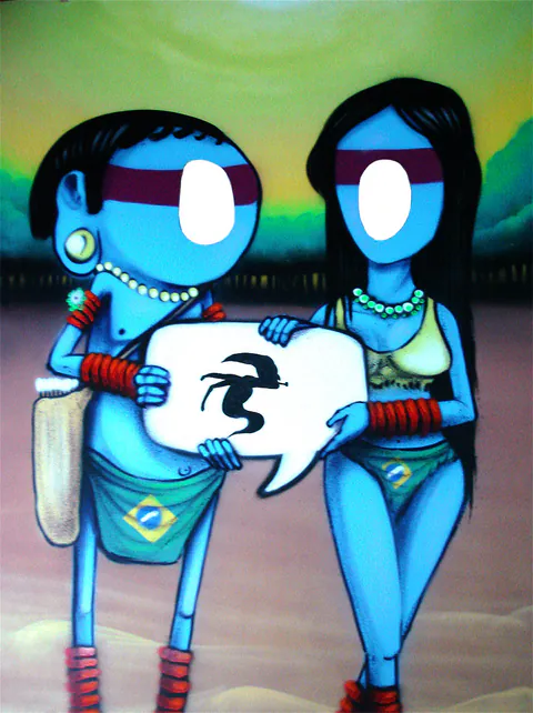 Obra Head de Cranio, Spray sobre Madeira, 2011