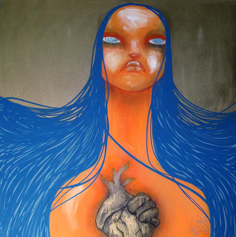 Obra Sem Título de Carolyna Maciel aka Mag Magrela & Mag Magrela, Spray sobre tela, 2012