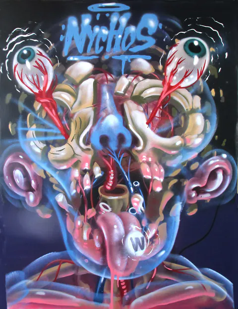 Obra Sem Título de Nychos, Spray sobre Tela, 2014