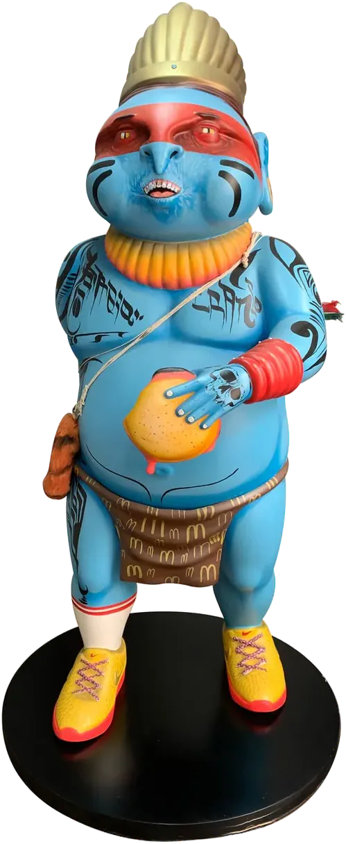 Obra I'm on a diet de Cranio, Técnica mista sobre fibra de vidro, 2017