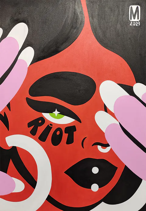 Obra Girls to the front de Mariê Balbinot, Acrilica sobre tela