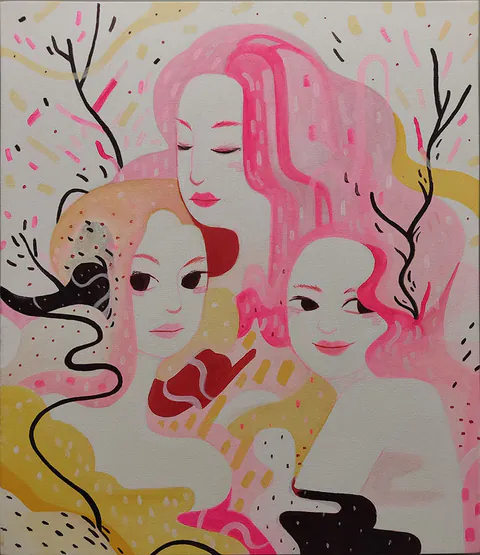 Obra Sem título de Tamayo, Acrilica aquarelada sobre tela, 2015