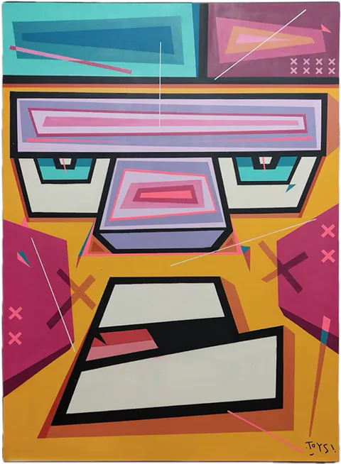Obra pixel de toyszin de Toys, spray sobre Tela, 2024