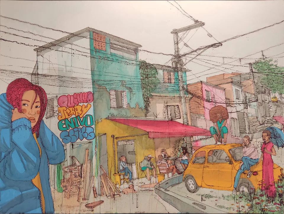 Obra Diskina de Cris Rodrigues - o Cris, Spray e acrilica sobre tela, 2018