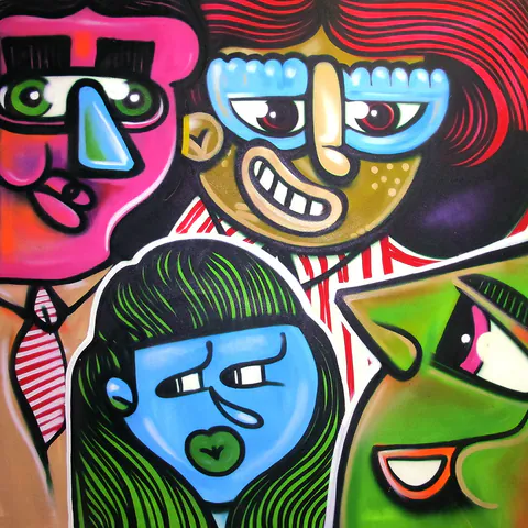 Obra Sem Título de Pato, Spray sobre tela, 2016