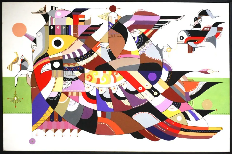 Obra Casal de Viajantes de Fernando Chamarelli, Acrilica sobre Tela, 2010