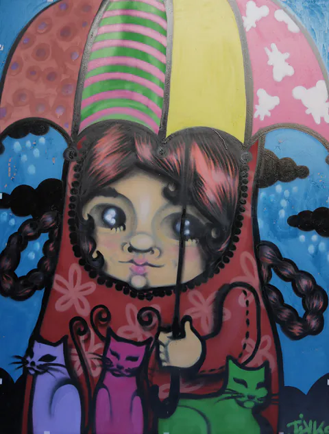 Obra Sem Título de Tikka Meszaros, Spray sobre MDF 6mm, 2010