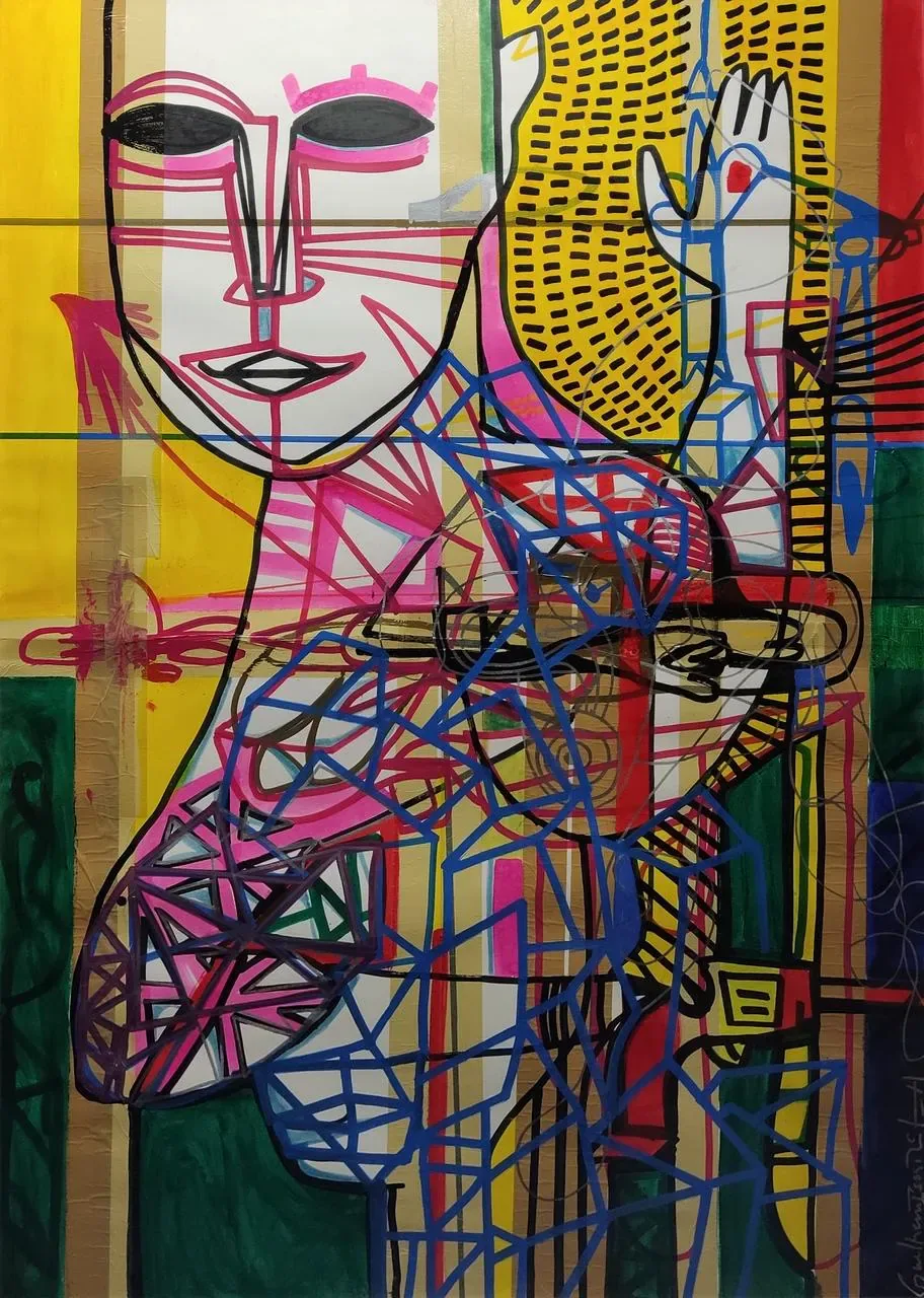Obra Sem Título (díptico, parte 2) de Guilherme Dietrich, técnica mista sobre papel, 2008