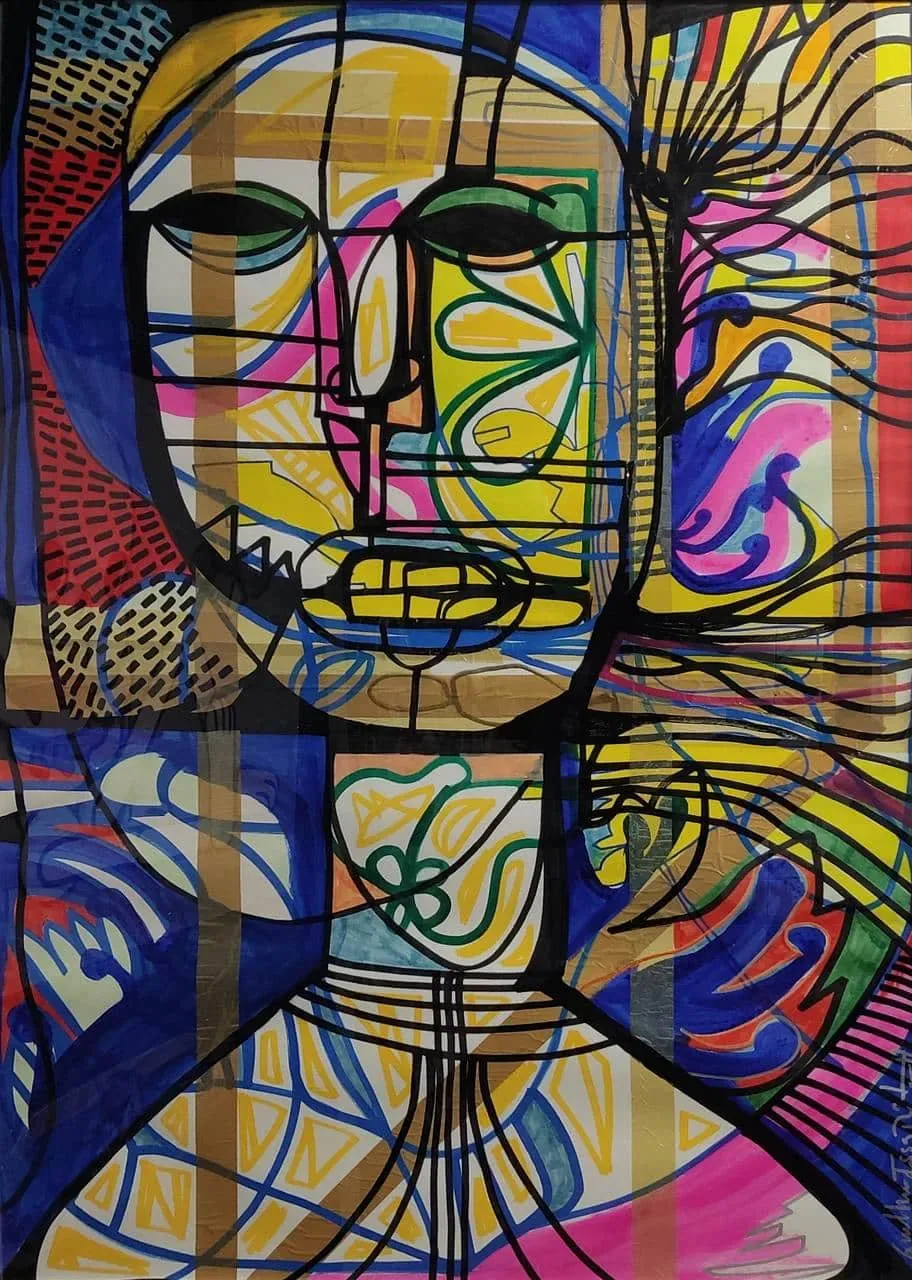Obra Sem Título de Guilherme Dietrich, técnica mista sobre papel, 2008
