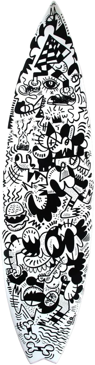 Obra Sem Título de Kleverson Mariano, Caneta Posca sobre prancha de Surf, 2013