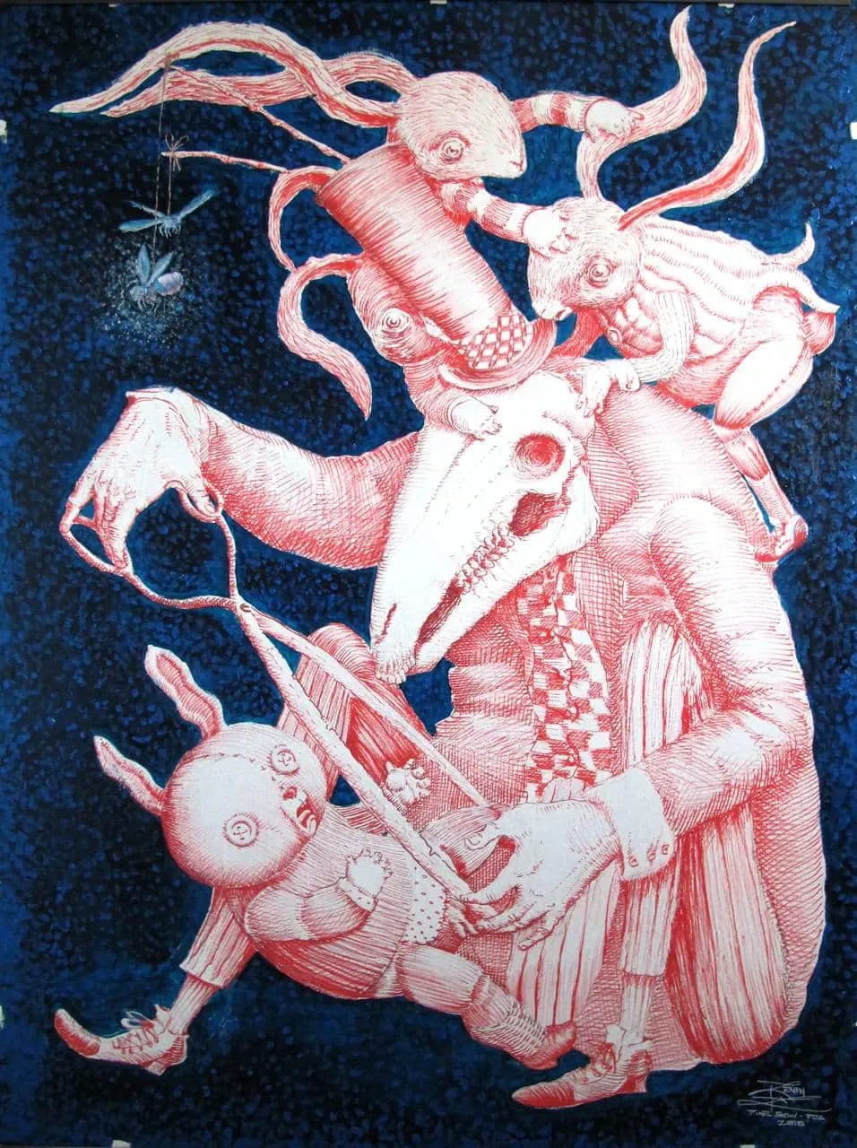 Obra Sem Título de Renan Santos, Técnica Mista sobre Madeira, 2010